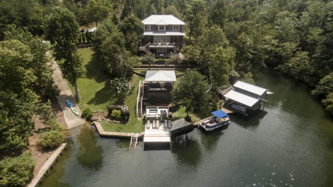 waterfront home deep water cove lake martin