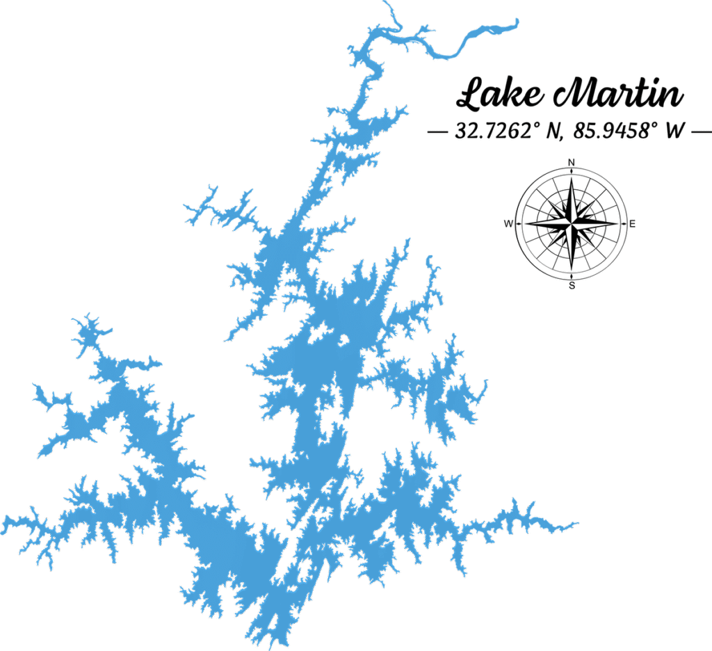 Map of Lake Martin