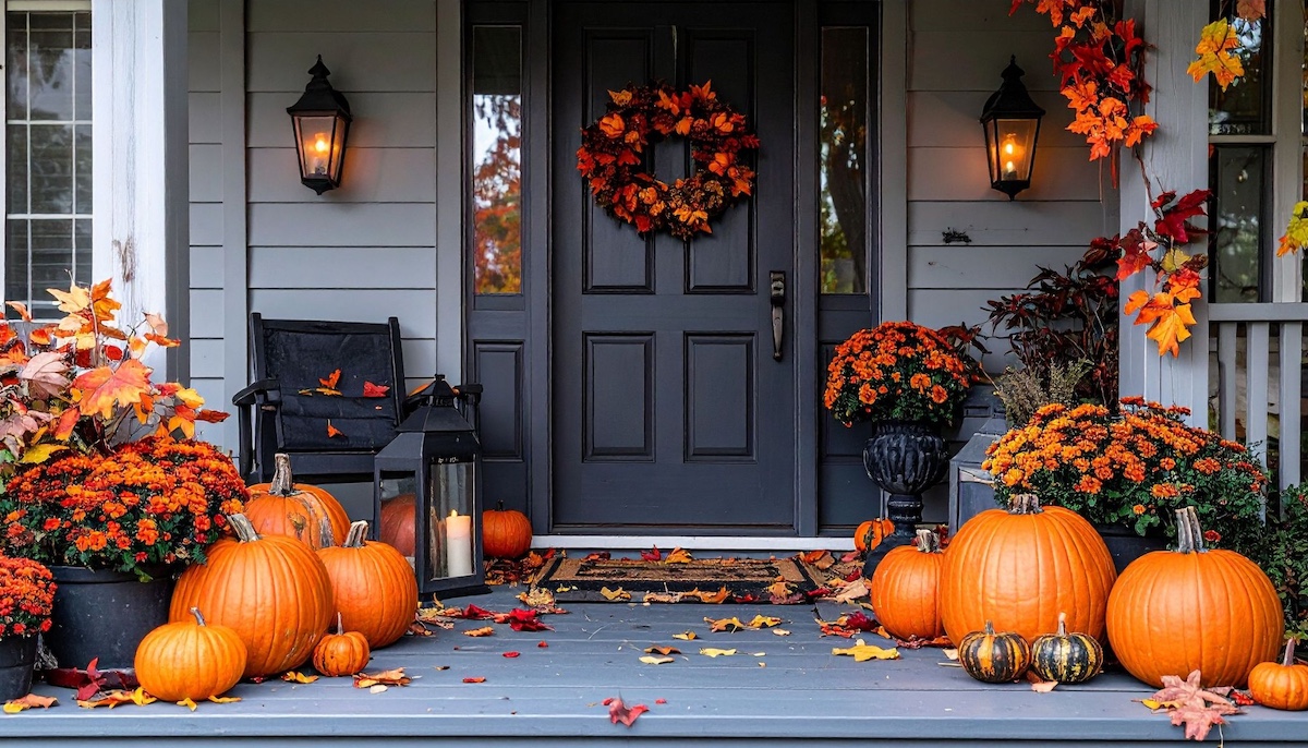 Fall home entryway decorations