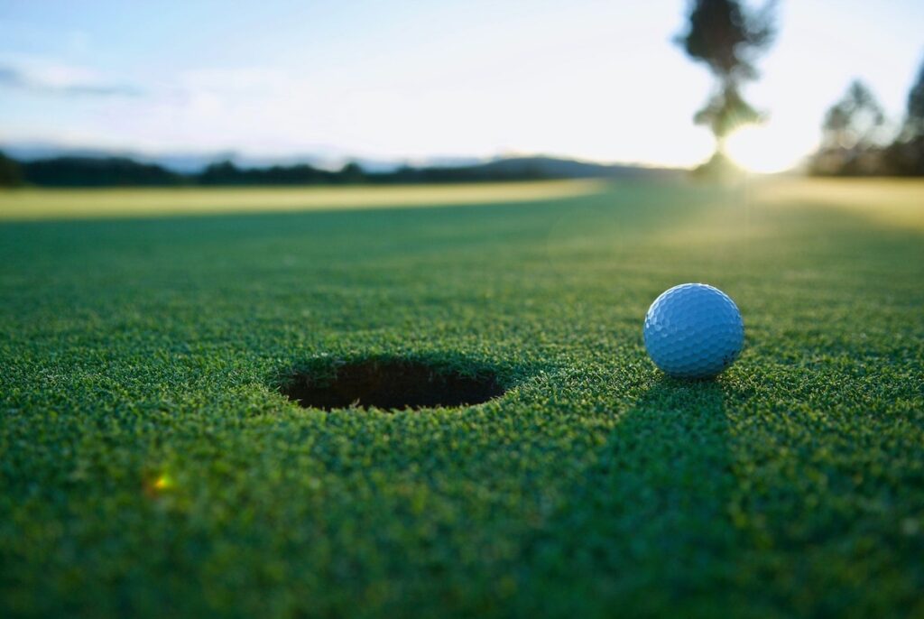 Golf ball on the green