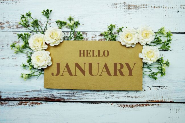 Hello January sign
