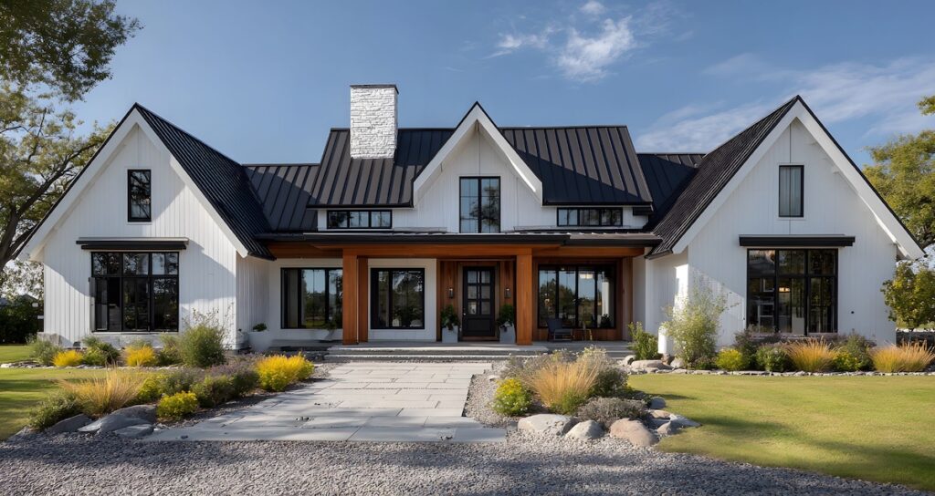 Home with metal roof
