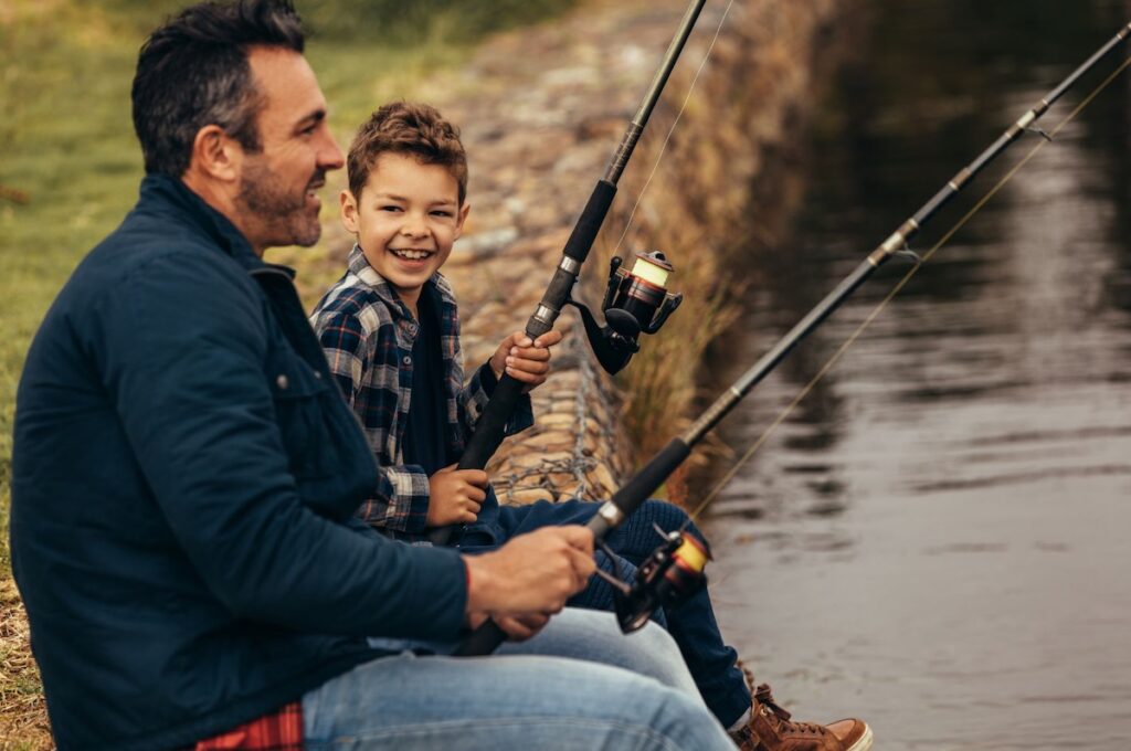 Father and son fishing