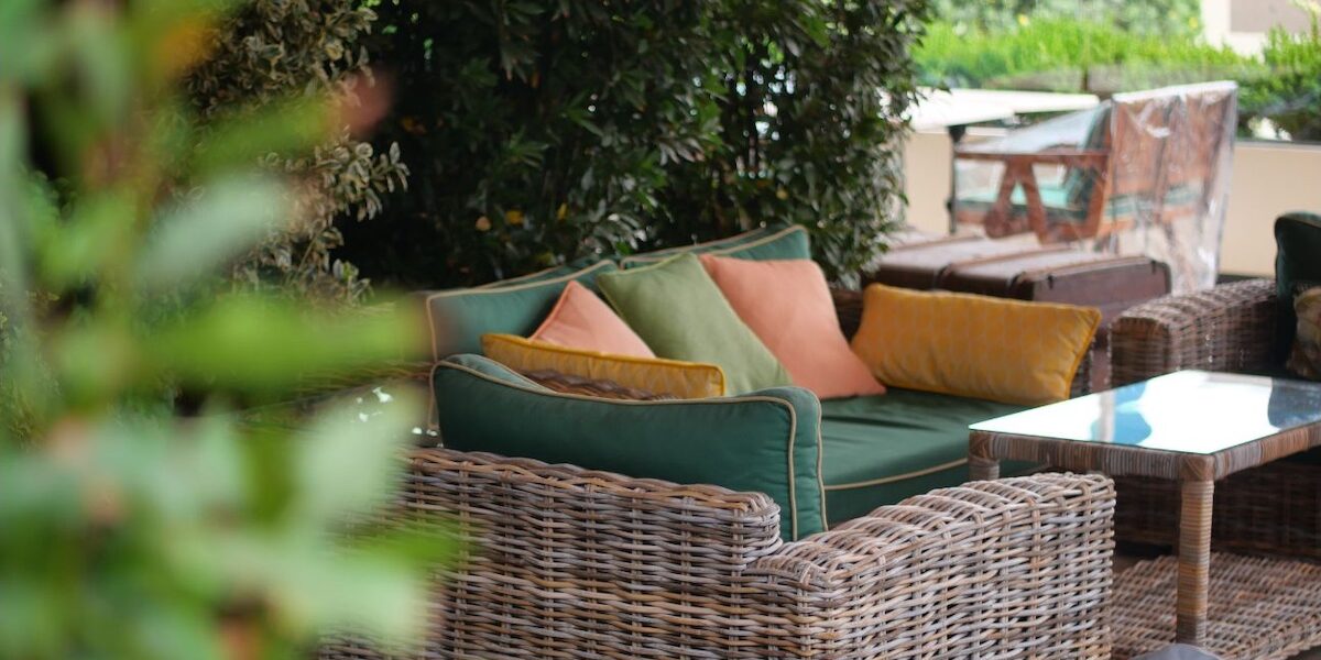 Private patio with plant screen