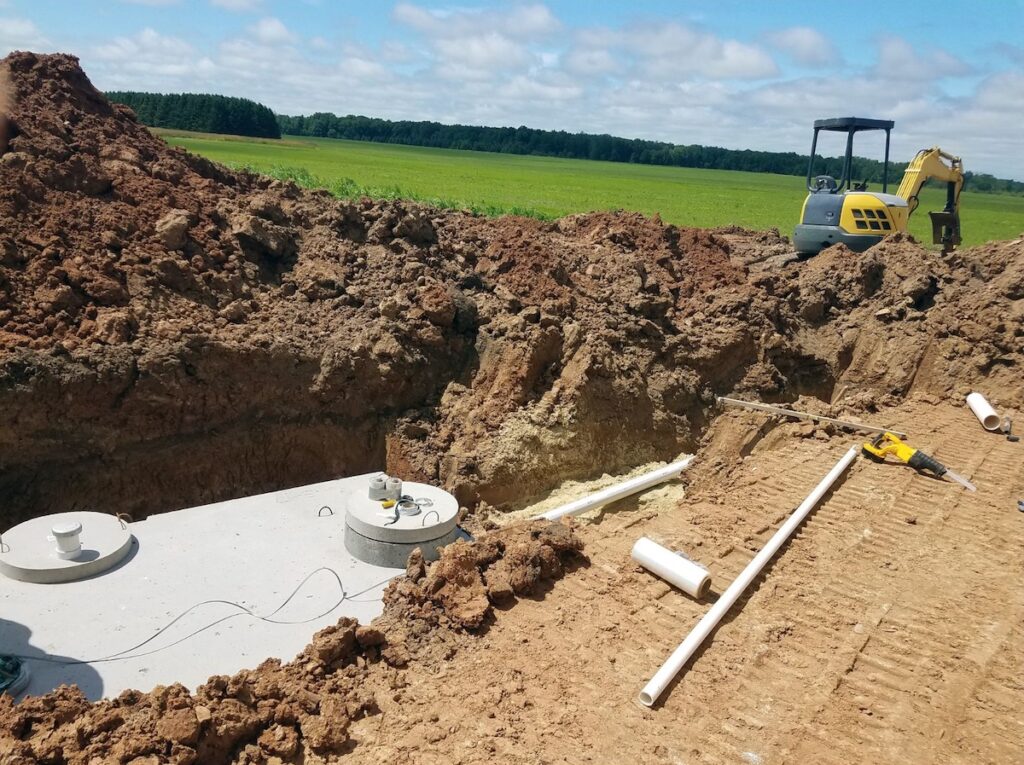 Septic system in place.