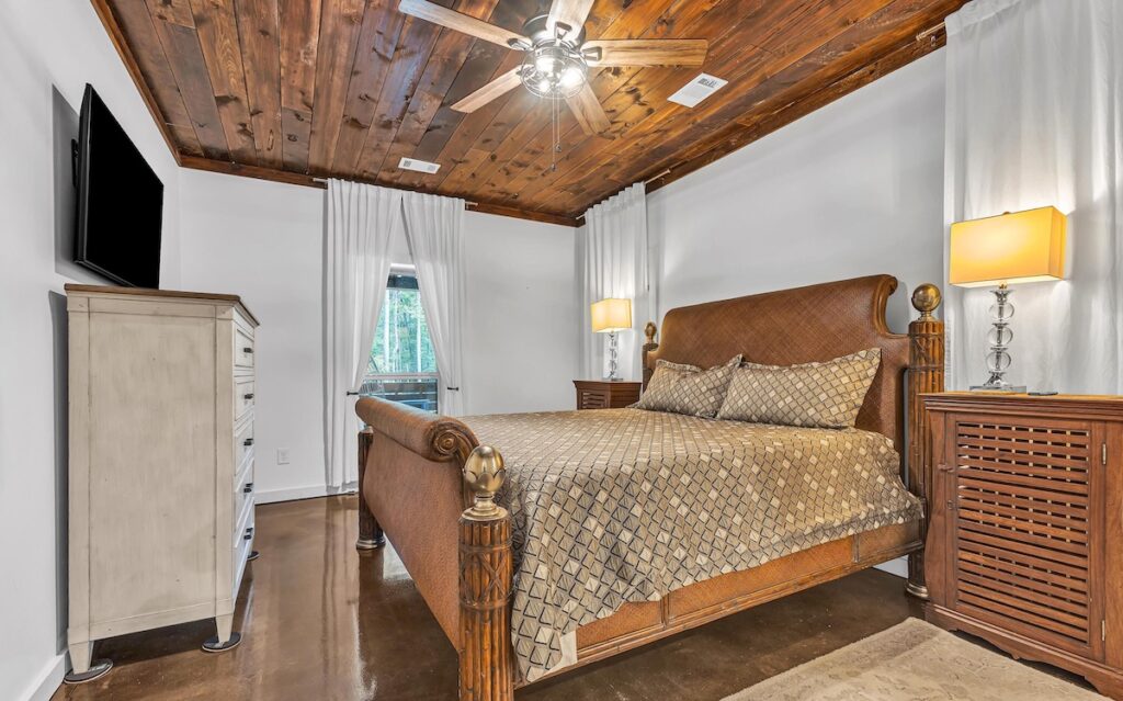 Master bedroom at 350 Castaway Island Road
